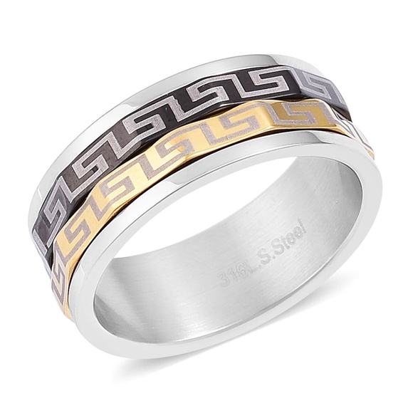 Other - ION Plated Black, YG and Stainless Steel Ring